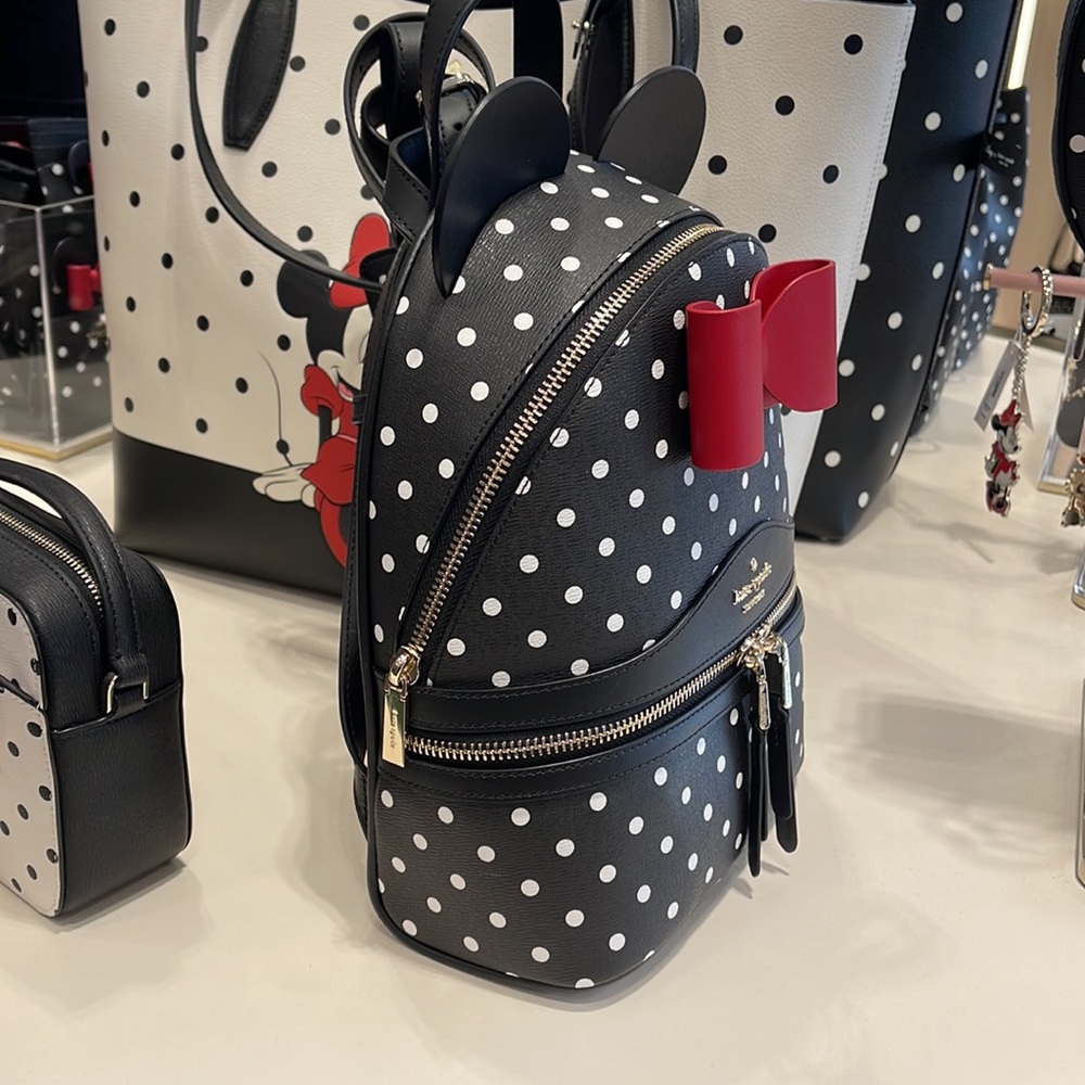 Kate Spade Disney X Kate Spade New York Minnie Dome Backpack Black Multi - Picture 4 of 16
